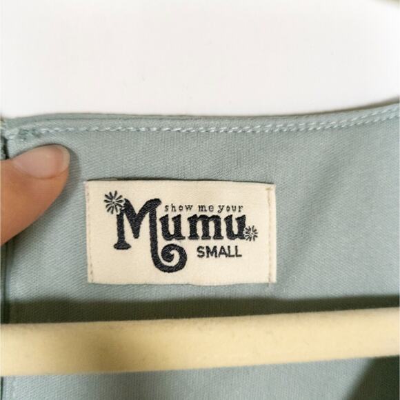 SHOW ME YOUR MUMU Emily Maxi Dress Empire Waist Silver Sage Women's Small - Picture 3 of 4